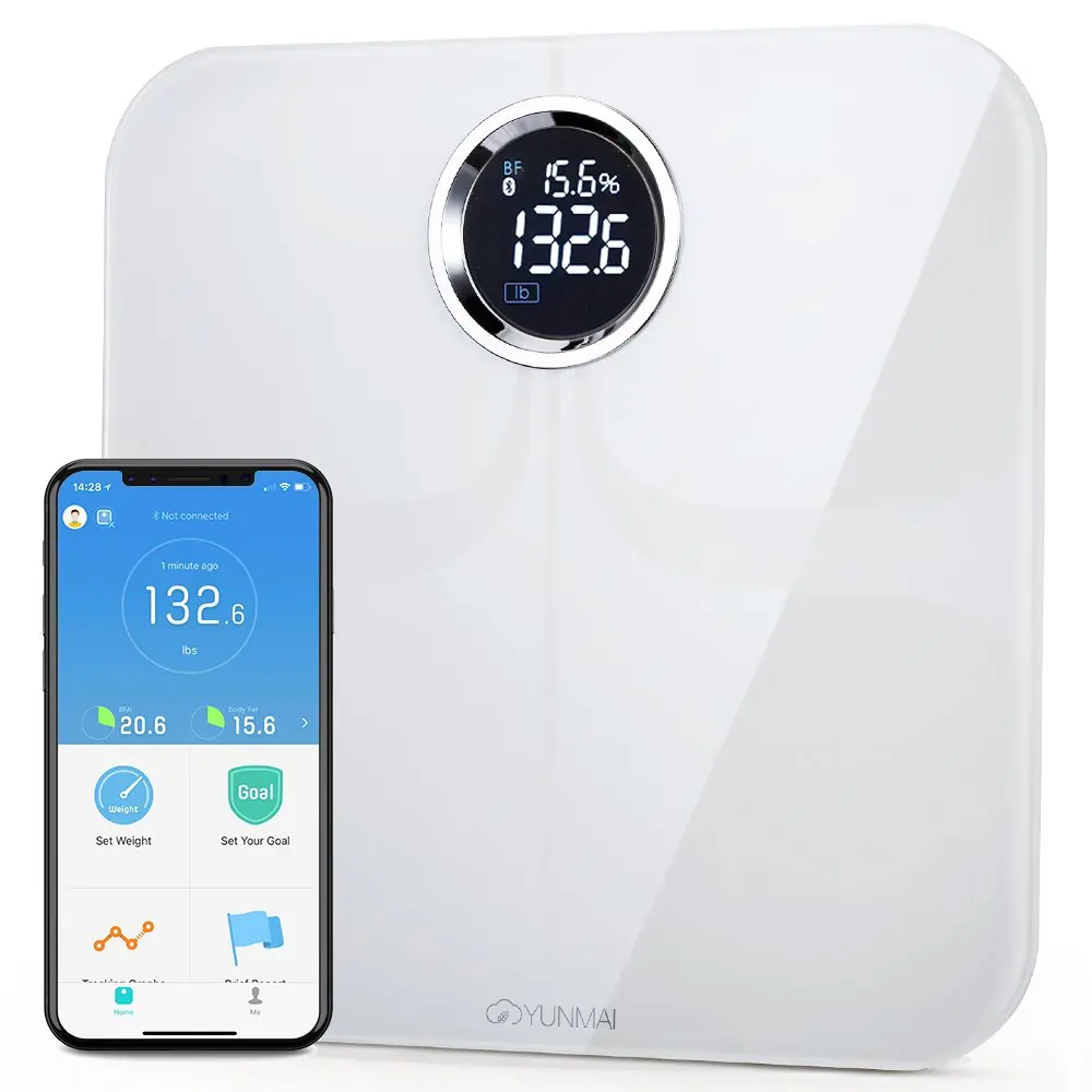 YUNMAI Premium Smart Scale Body Fat Scale монитор композиции тела с большим экраном Светодиодный с бесплатным приложением для iOS и Android