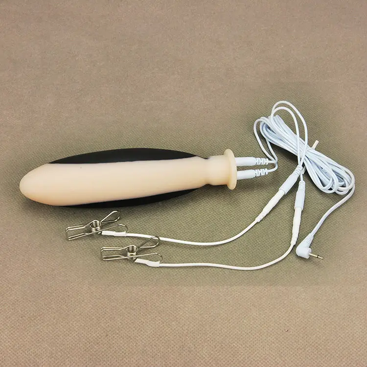 Анальная пробка большого размера стальные электро-зажимы силиконовая