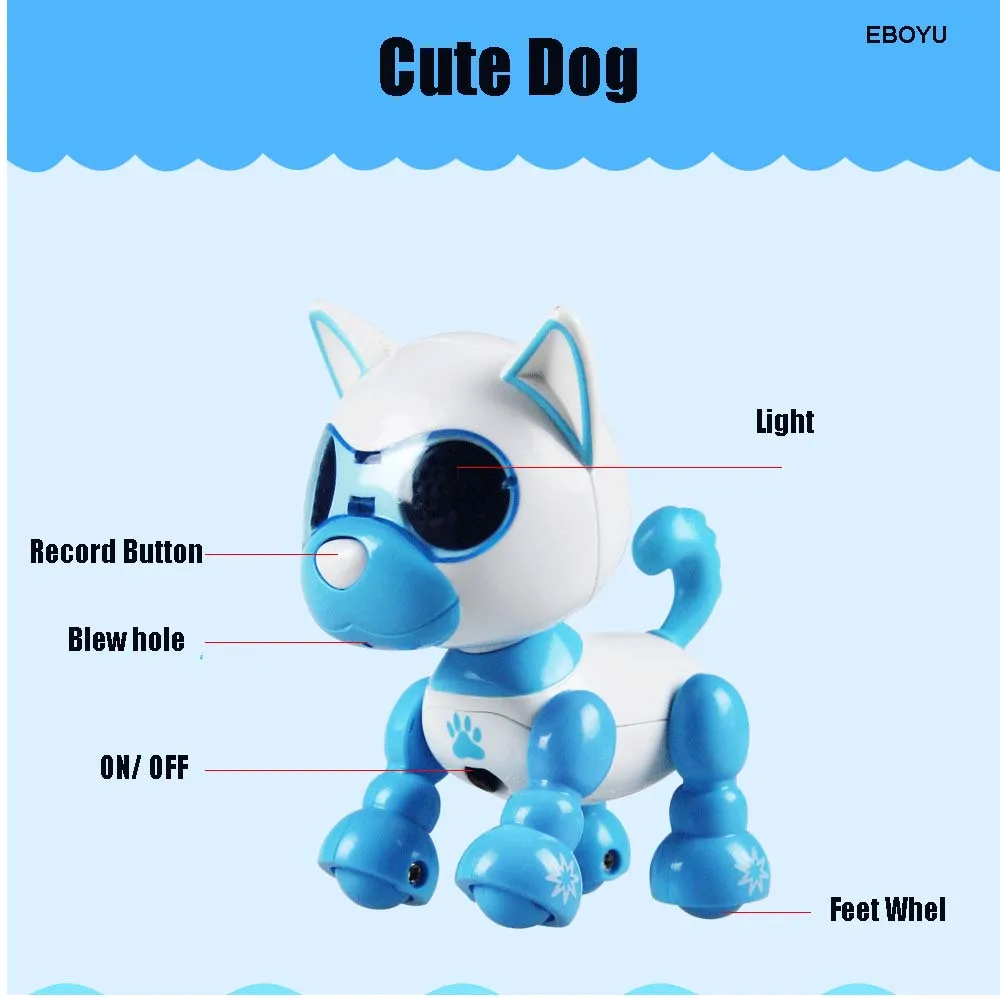 EBOYU Cute Smart Dog UInteractive Smart Puppy Robot Dog со светодиодный звуком и глазами