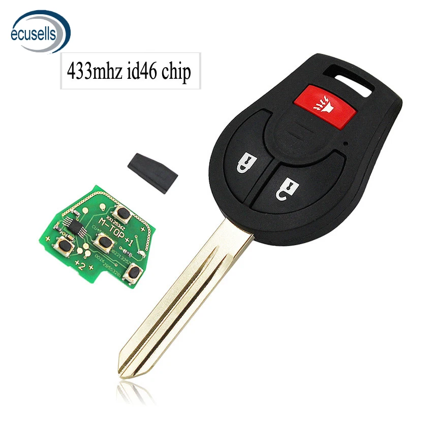 3/2+ 1 кнопки дистанционного ключа Управление брелок для Nissan Altima Rouge tiian Juke Армада 2002-2008 433 МГц с ID46 чип