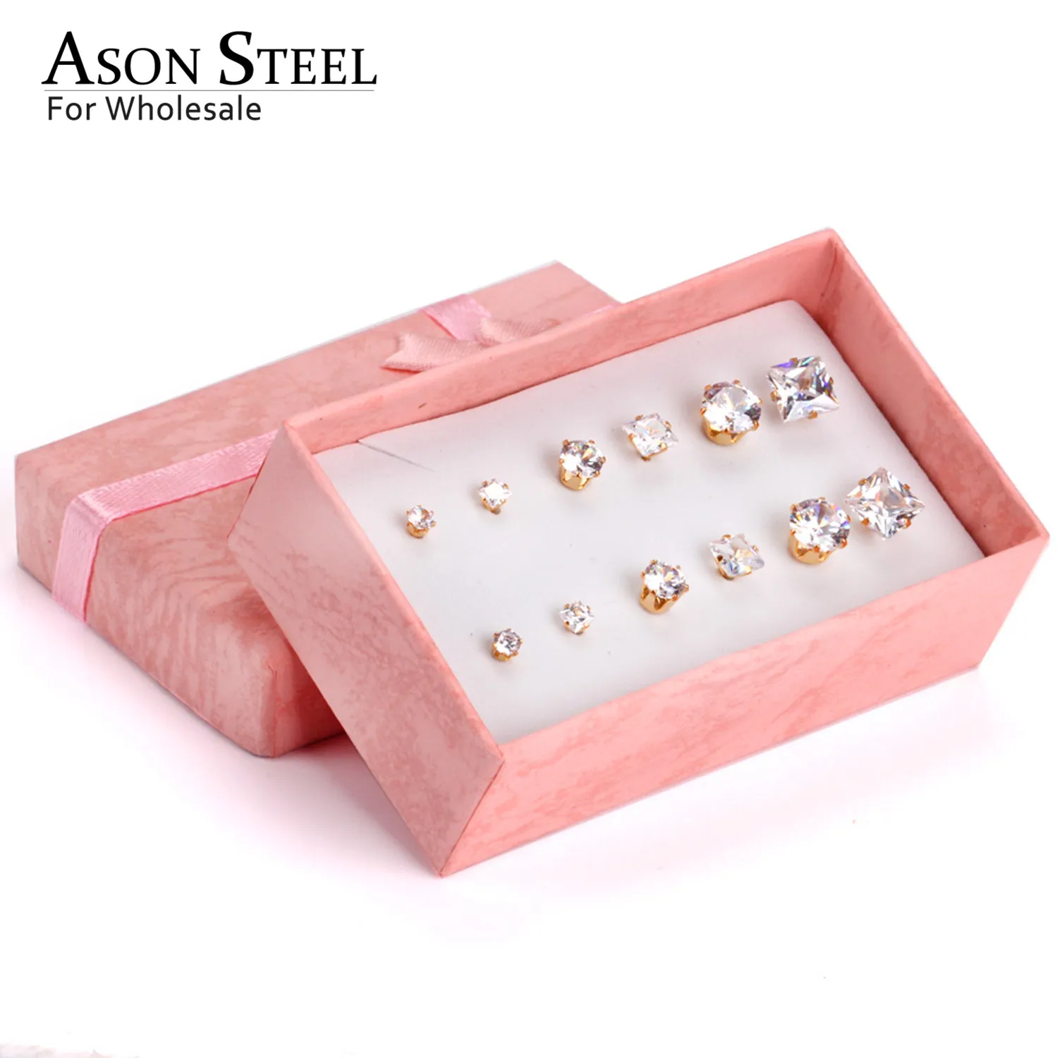 Женские маленькие сережки ASON STEEL ювелирное изделие в форме Золотого сердца из