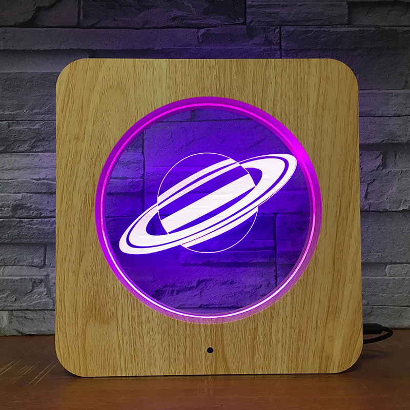 3D светодиодный пластиковый светильник Saturn Planet индивидуальная Настольная лампа