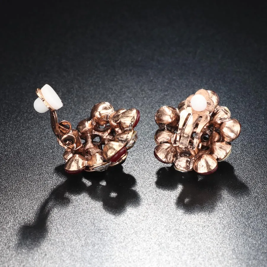 Очаровательные винтажные хрустальные цветы серьги антикварные золотые хомуты