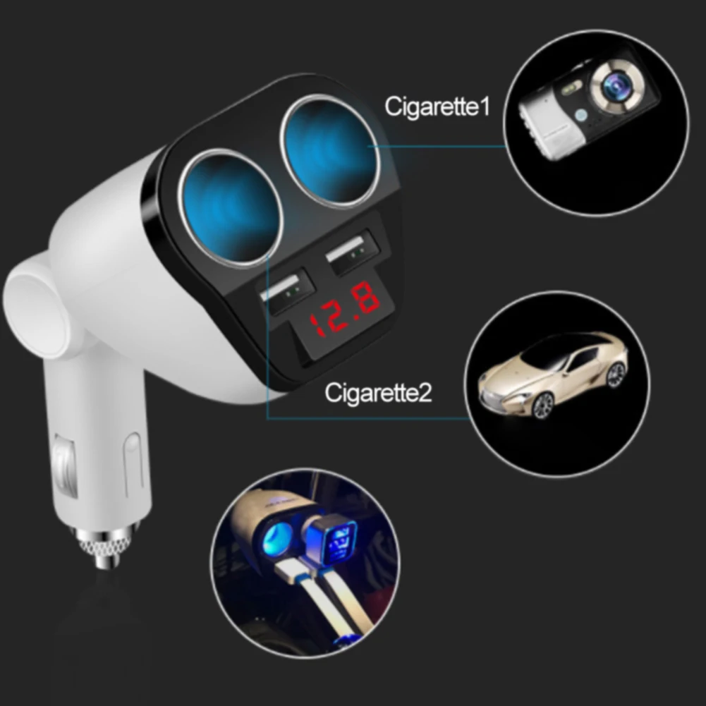 Socket Power Plug Universal Charger Cigarette Lighter Double Splitter Mini Auto Adapter Durable ABS Accessories Dual USB 12V 24V |