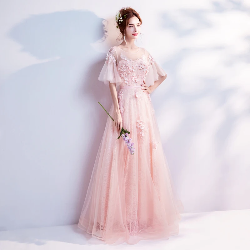 Распродажа Robe De Soiree длинное вечернее платье с розовыми кристаллами и бисером
