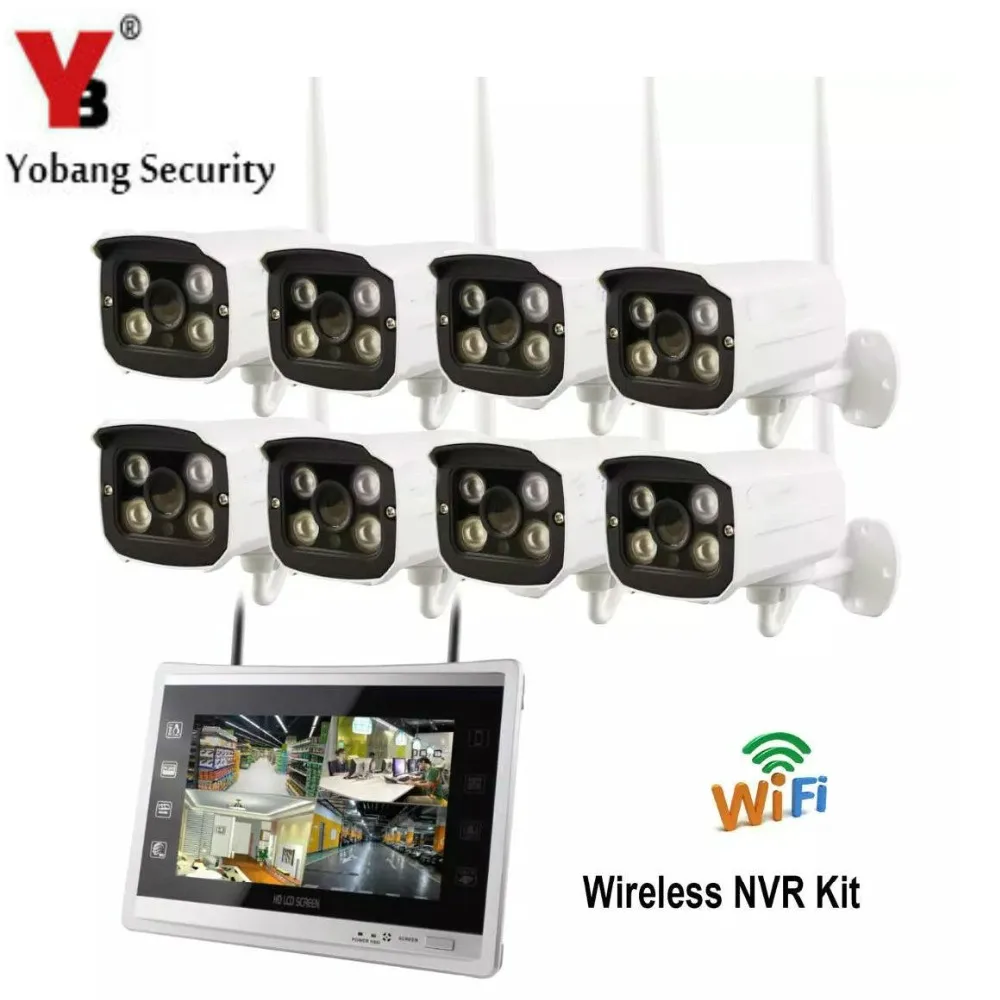 Yobangsecurity 11 дюймов Мониторы 8ch 960 P Wi Fi Беспроводной NVR Регистраторы безопасности