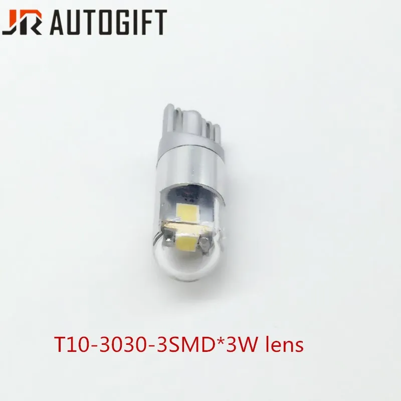 

50 шт. T10 3030 3SMD 3 светодиодный с объективом номерной знак Автомобильные стояночные огни 168 194 W5W автомобиля источник света 3030 3smd светодиодный св...