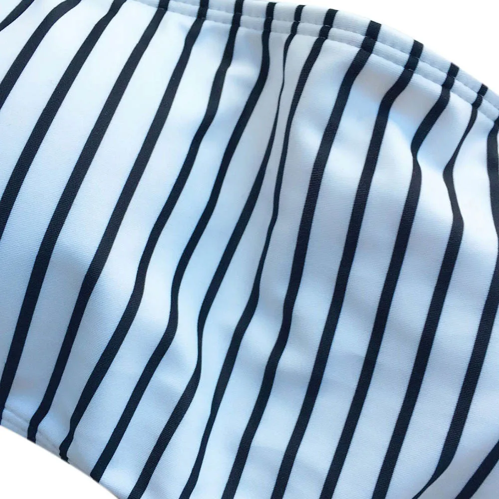 ZAFUL в полоску с открытыми плечами комплект бикини 2017 ванный Бикини Для женщин