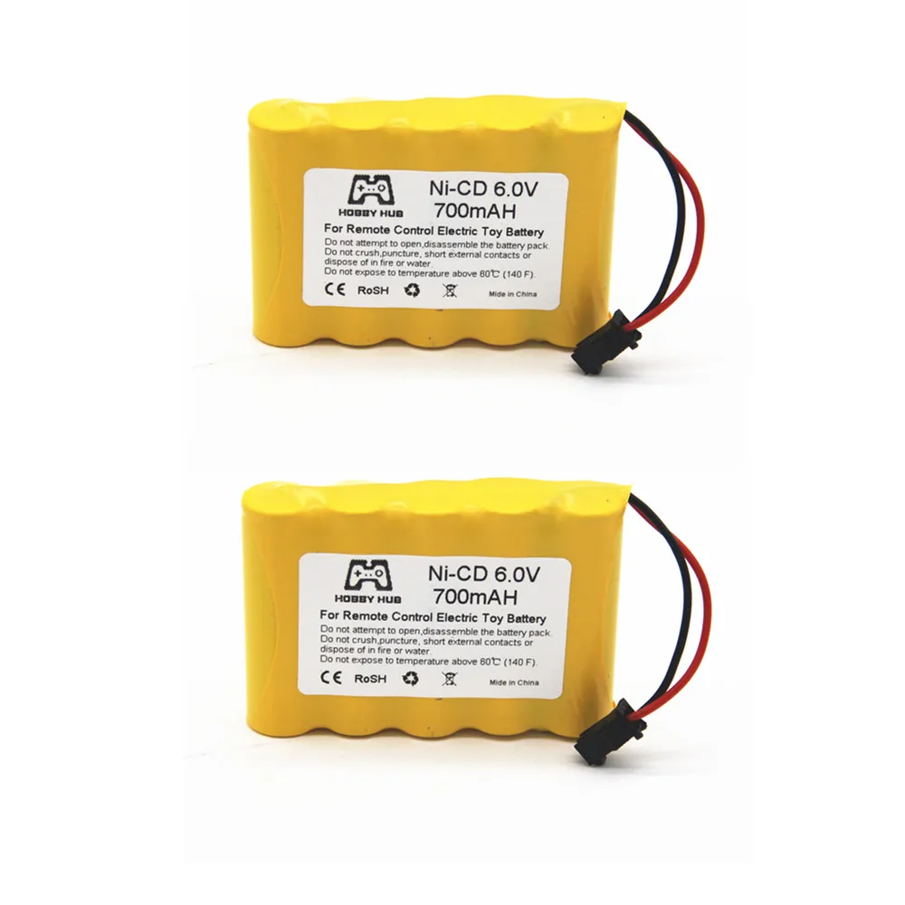 2PCS NI-CD 6,0 V 700mAH батарея несколько разъемов перезаряжаемая батарея для радиоуправляемой машины корабль игрушечный инструмент модель 6,0 v aa nicd 700 mah батарея - Цвет: 2PCS