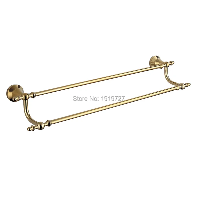 Оптовая продажа роскошный двойной золотой настенный держатель для полотенец