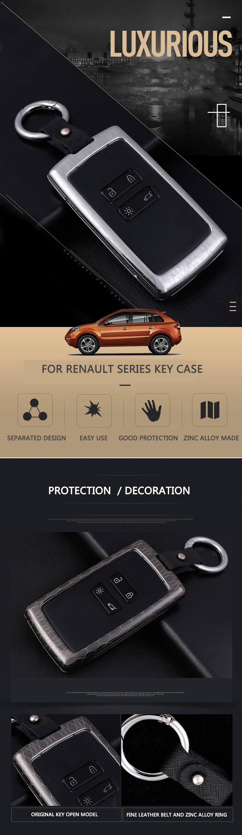 Автомобильный чехол для брелка с ключом для Renault Talisman Captur Espace Clio Megane Koleos Scenic 4- карта дистанционного ключа без ключа