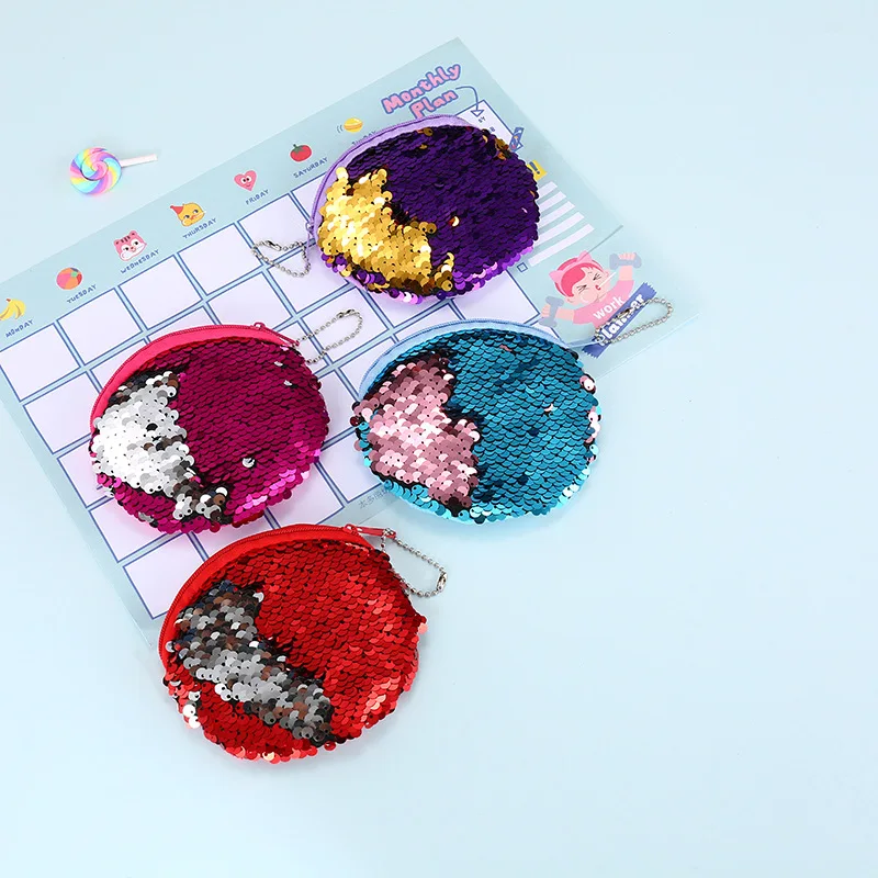 Яркий плюшевый Кошелек с блестками и рисунком русалки для девочек Чехол кошелек