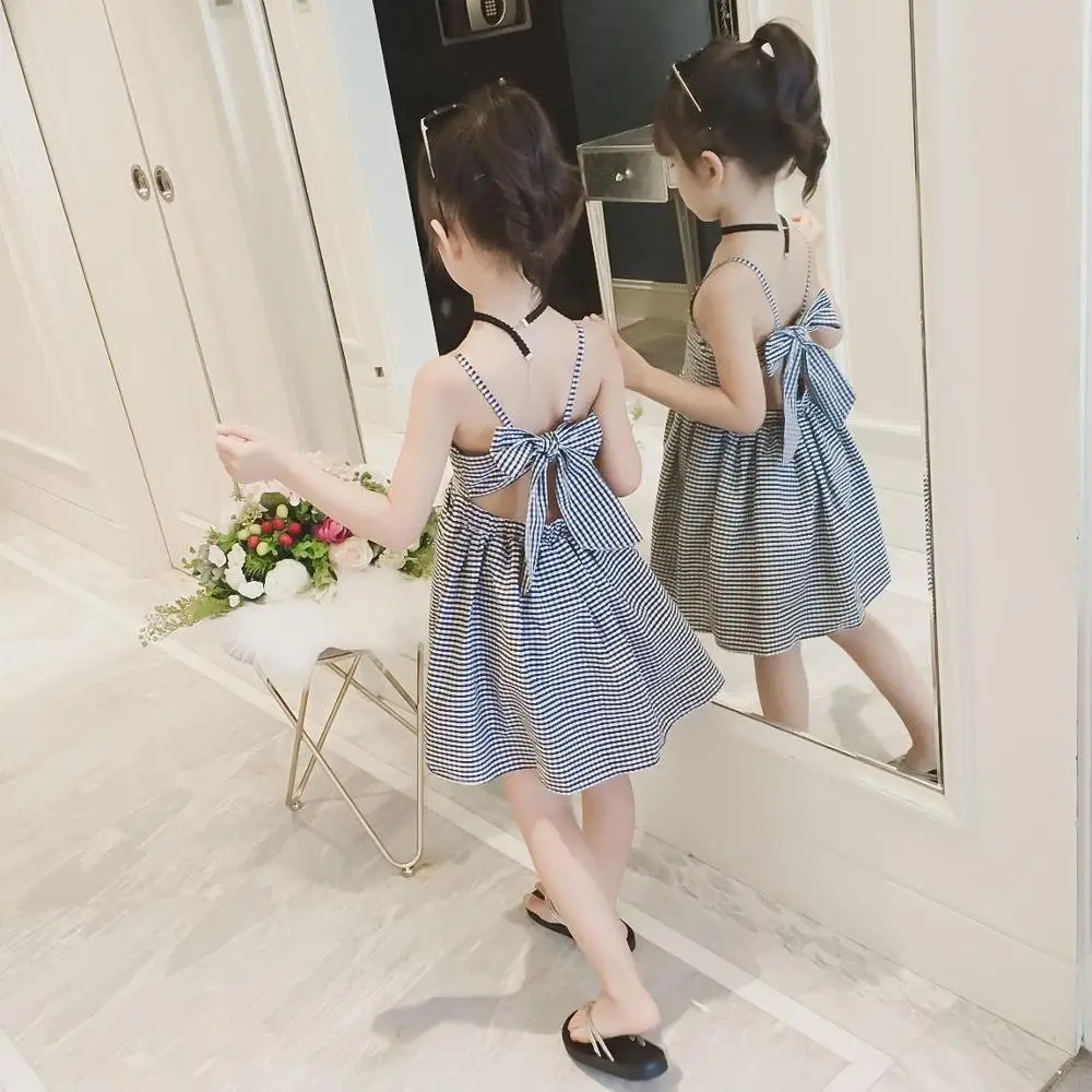 Kids Dress Backless Girls Summer Bow Design Wedding Birthday Party For Sleeveless 18m To 7 Yeas | Детская одежда и обувь