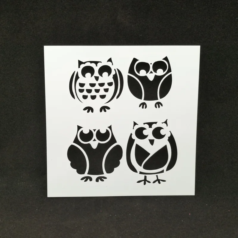 

13*13 Owl pvc Layering Stencils for Diy scrapbook coloring,painting stencil,home decor diy etc. Product image