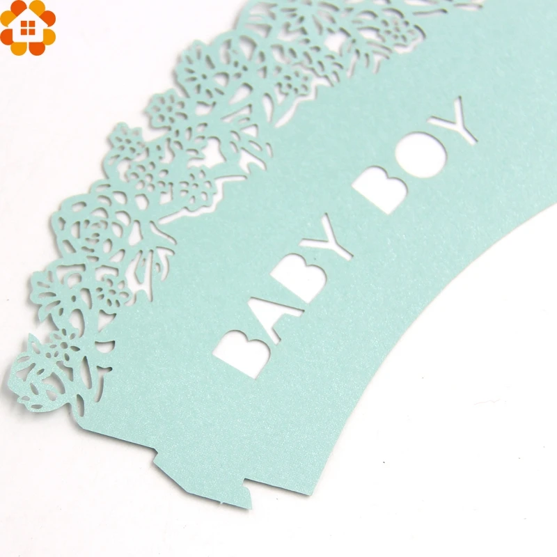 12 шт. для мальчиков и девочек синий розовый цвет маленькая лоза кружево лазерная