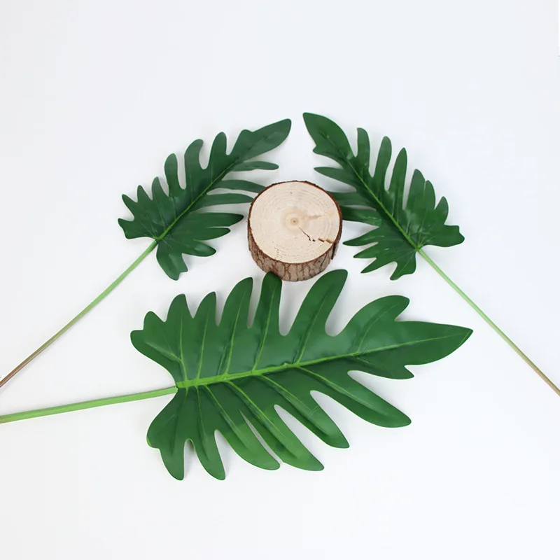 10 спреев зеленые листья Philodendron искусственные Monstera Evergreen лист растения Настоящее