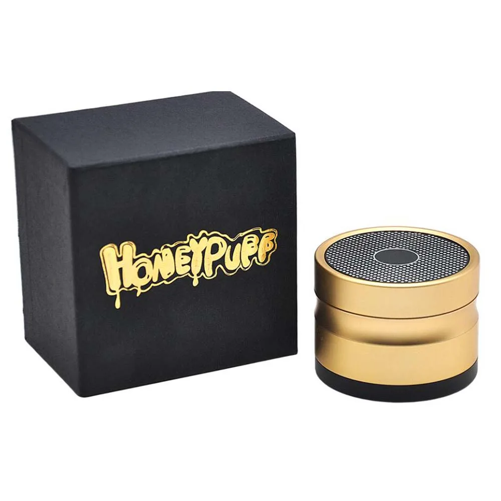HONEYPUFF ДИА. 63 мм h.47 мм 4 слоя табака Точильщик древней формы алюминиевый измельчитель травы специй машинка для дробления и измельчения табака дробилка - Цвет: Gold-HoneyPuff-Box