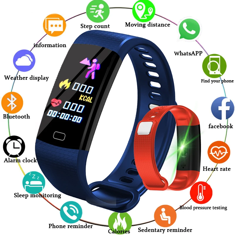 BANGWEI новые спортивные водонепроницаемые часы мужские смарт-браслет монитор