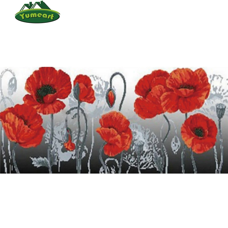 Вышивка алмазная вышивка Красный мак 5D живопись своими руками крестиком цветы