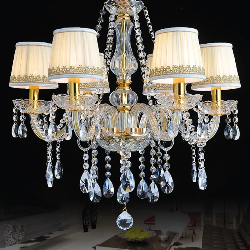 Роскошная золотая хрустальная люстра домашнее освещение для спальни кухни 6