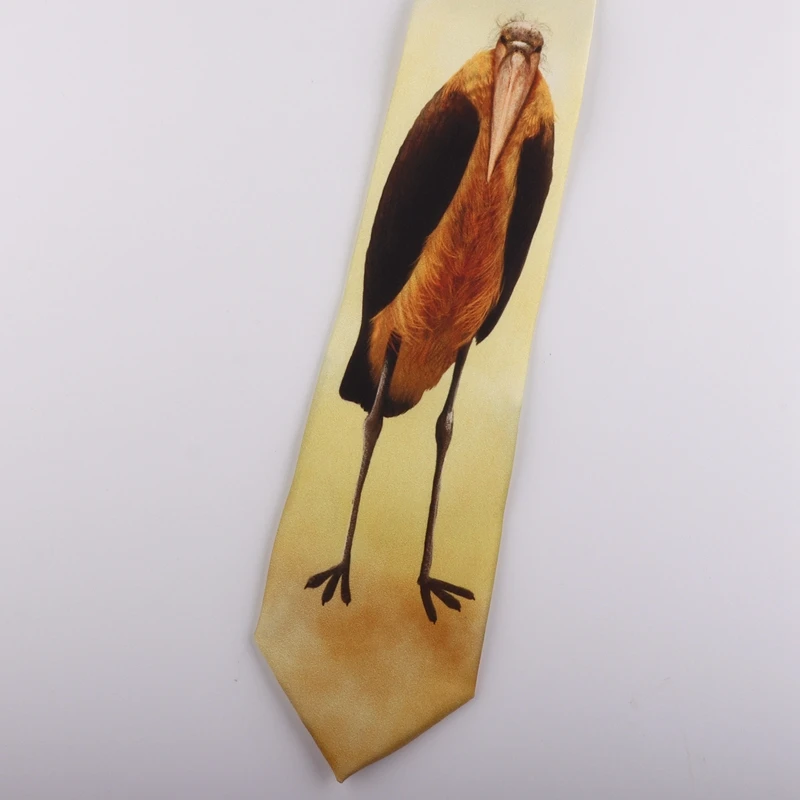 В подарок модный креативный желтый страусиный узор черный галстук для вечерние