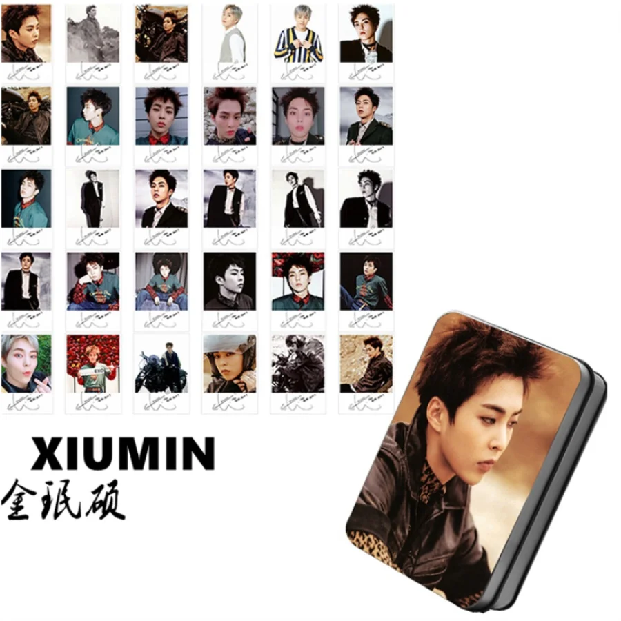 Kpop EXO членов не запутывают мой темп Polaroid Lomo фото карта Sehun Xiumin HD Фотокарта с металлической коробкой 30 шт./компл - Цвет: XIUMIN