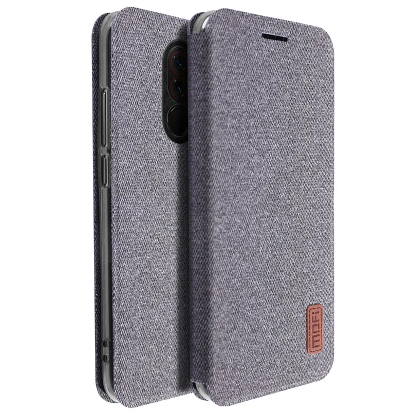 gray Для Xiaomi POCOPHONE F1 чехол POCO F1 откидная крышка полная защита Силиконовый противоударный чехол capas MOFi POCOPHONE F1 чехол - Цвет: gray