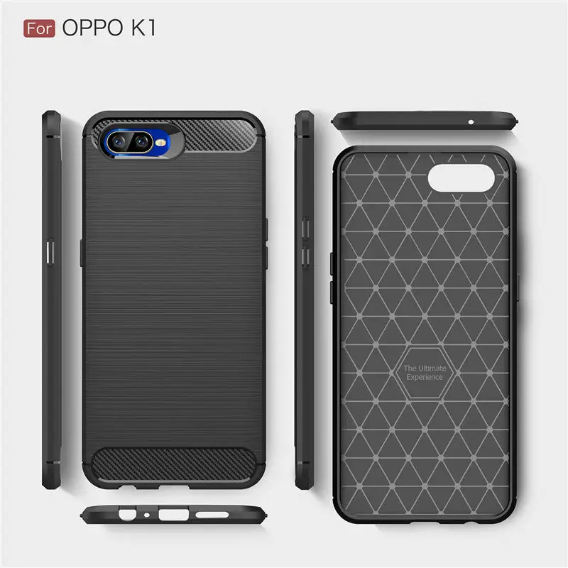 TRISEOLY для OPPO K1 чехол из углеродного волокна матовая ТПУ Резина силикон K 1 R15X Чехол