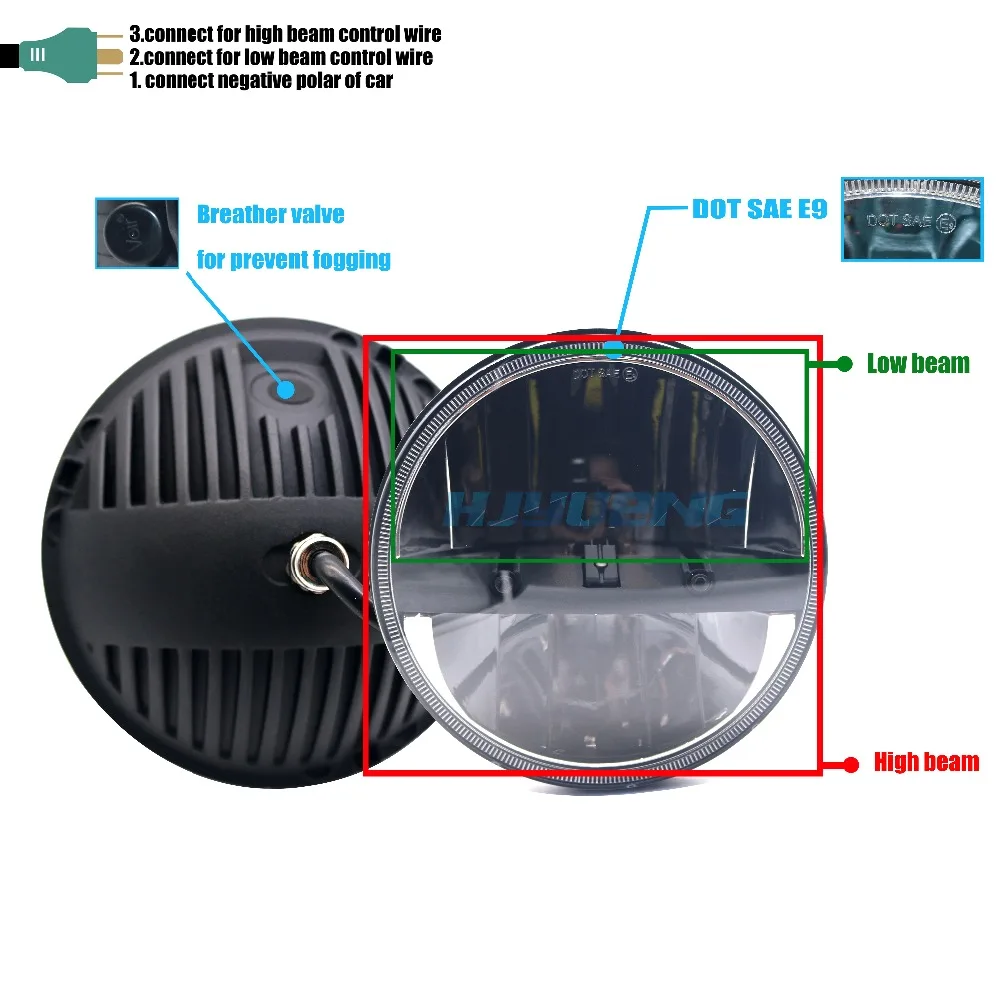 36 Вт для jeep wrangler фары plug & play 7 дюймов светодиодный H4 Фары с прожектором огни Land Rover