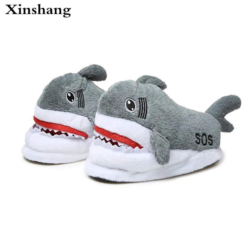 2017 хорошее качество акулы домашние тапочки Для женщин мужчин хлопковые теплые
