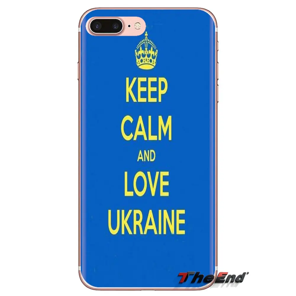 Keep calm and love Ukraine печать для iPod Touch Apple iPhone 4 4S 5 5S SE 5C 6 6S 7 8 X XR XS Plus MAX прозрачный чехол из