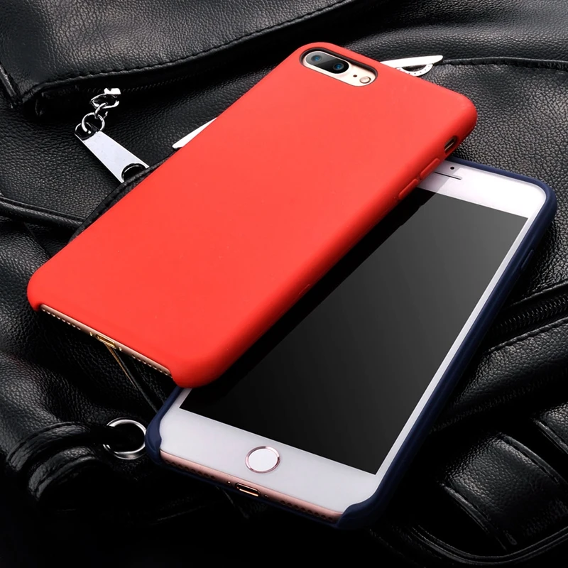 For iPhone 7 Plus Original Case High Quality Pure Color Soft Silicone Cover iPhone7 TPU Rubber Skin Back Shell |
