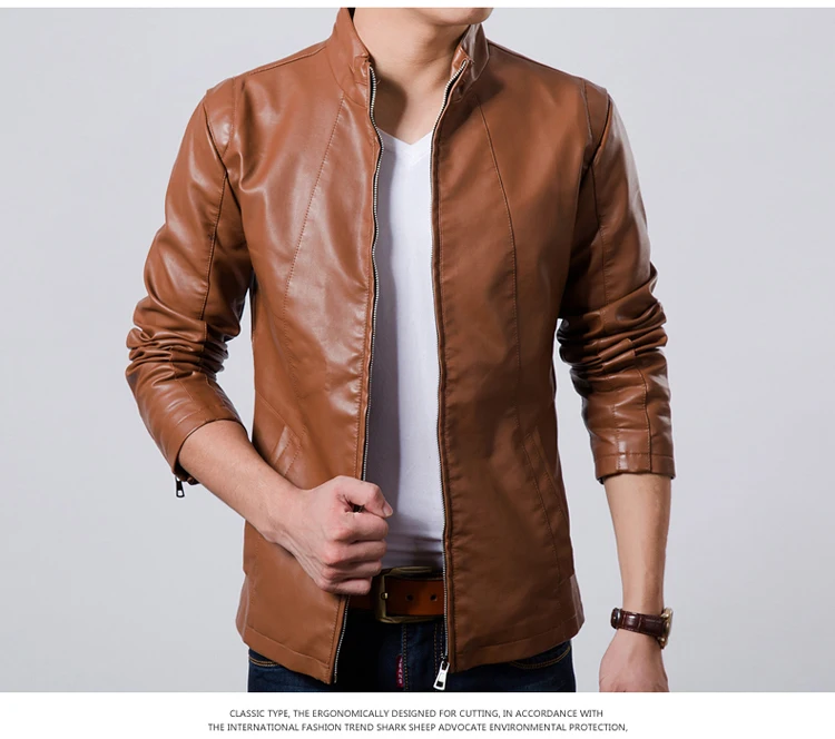 Мужская кожаная куртка Blouson Moto Homme синяя облегающая Байкерская мотоциклетная
