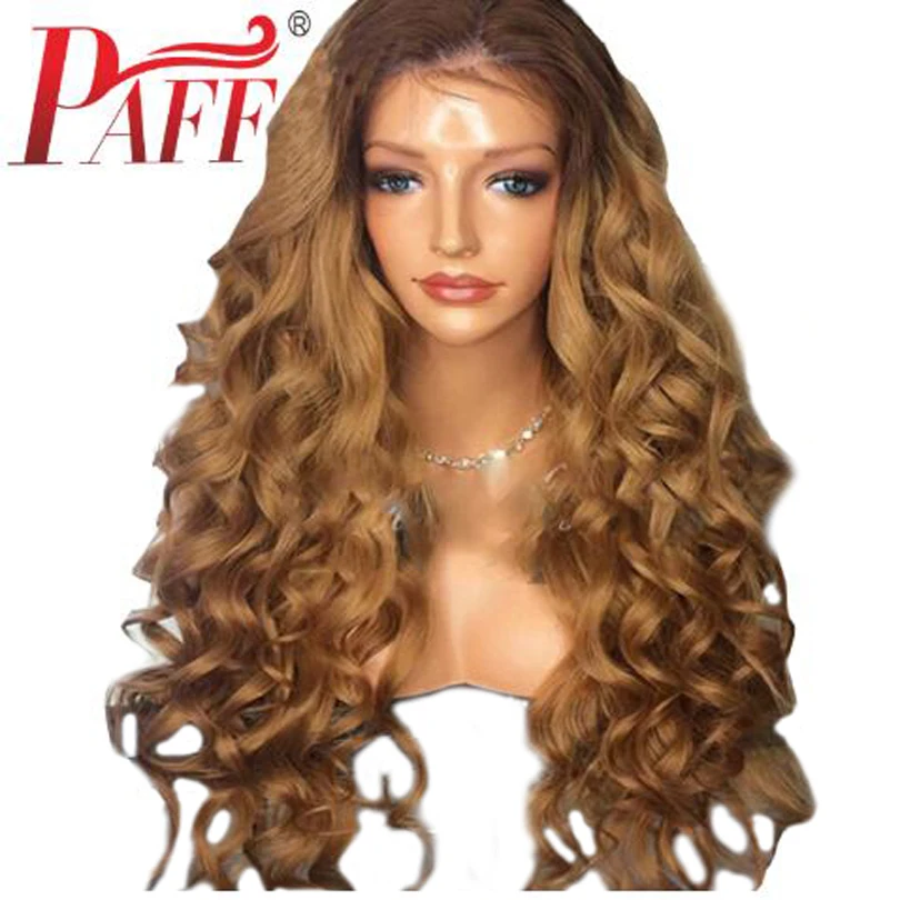 PAFF 180% Density Full Lace Wigs HUman Hair Brown Color Remy Brazilian Wig Water Wave Pre Plucked With Baby | Шиньоны и парики