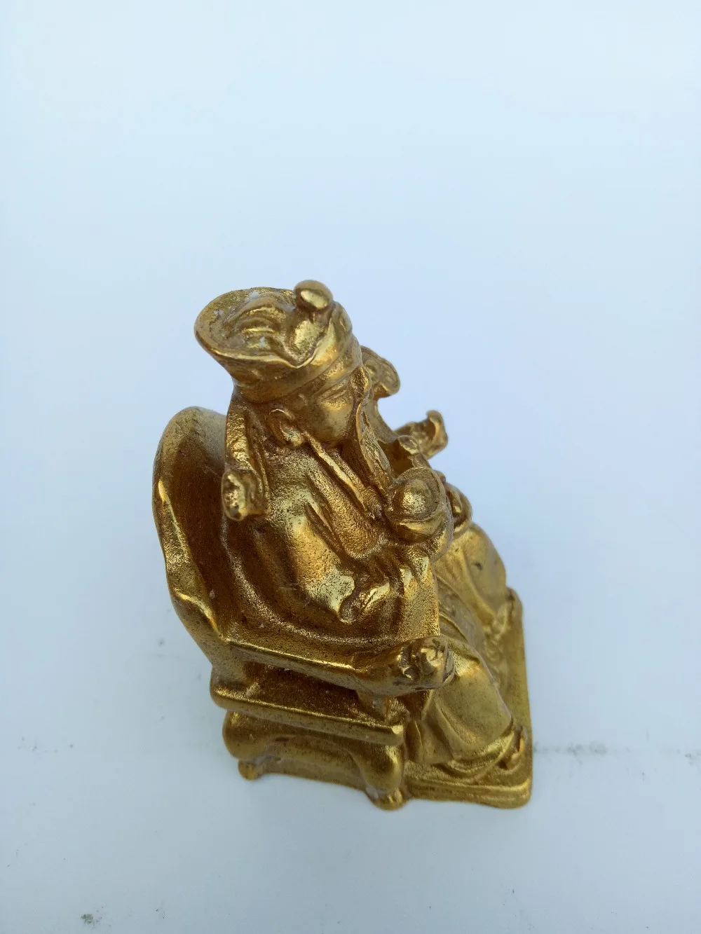 Коллекция китайских антикварная Медь Fortune статуя Лаки Фортуна украшения |