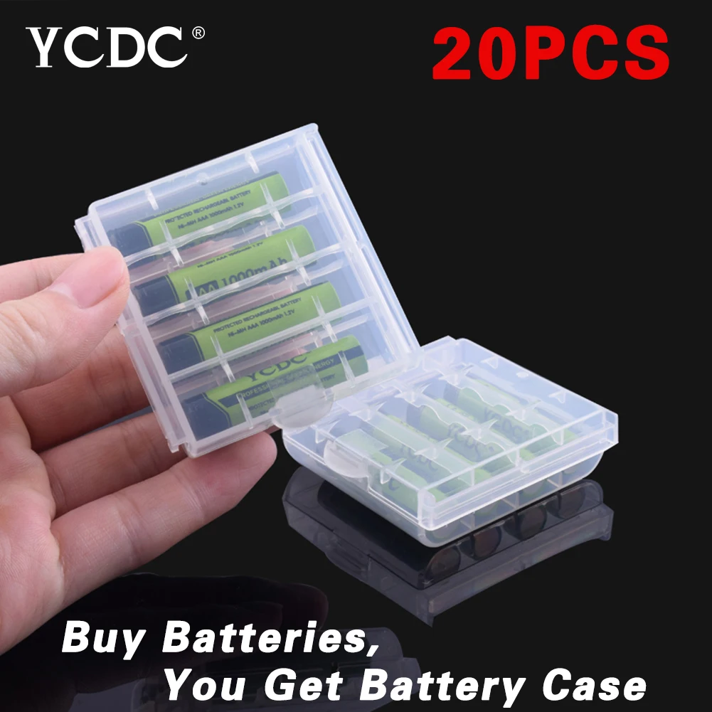 20pcs with holder AAA аккумулятор большой емкости Li-Po литий-полимерный аккумулятор замена 1000mAh батарея для камеры мышь - Цвет: 20pcs with holder