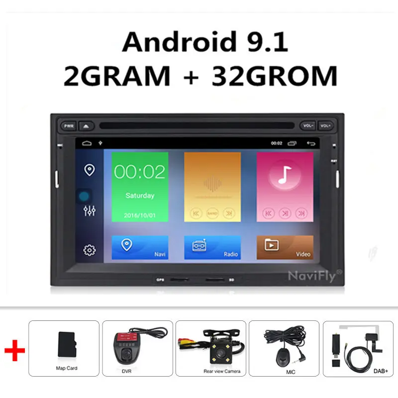 dvd Camera DVR DAB 2din Android 9,1 автомобильный dvd мультимедийный плеер радио аудио для peugeot 3005 3008 5008 партнер Berlingo gps навигация FM RDS SD USB - Цвет: dvd Camera DVR DAB