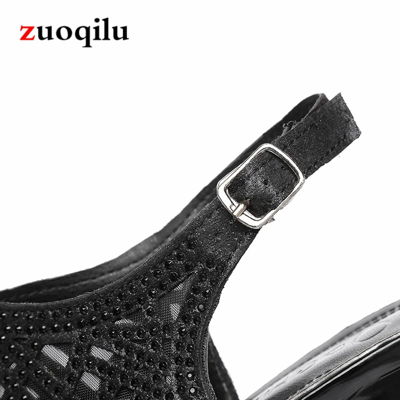 Женские сандалии Босоножки с открытым носком стразы на высоком каблуке для лета