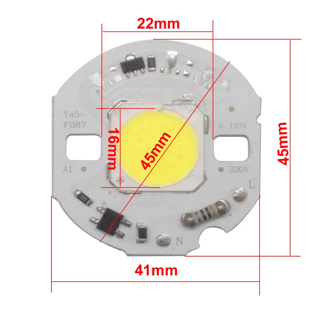 10 шт./лот светодиодный фонарик чип Вт 12 15 реального мощность 220 В вход Smart IC DIY для