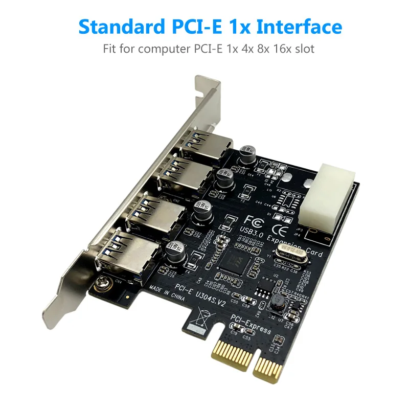 U3V PCI Express Post Card E USB 3 0 адаптер карта 4 порта 5 Гбит/с PCIE расширения добавить на карту