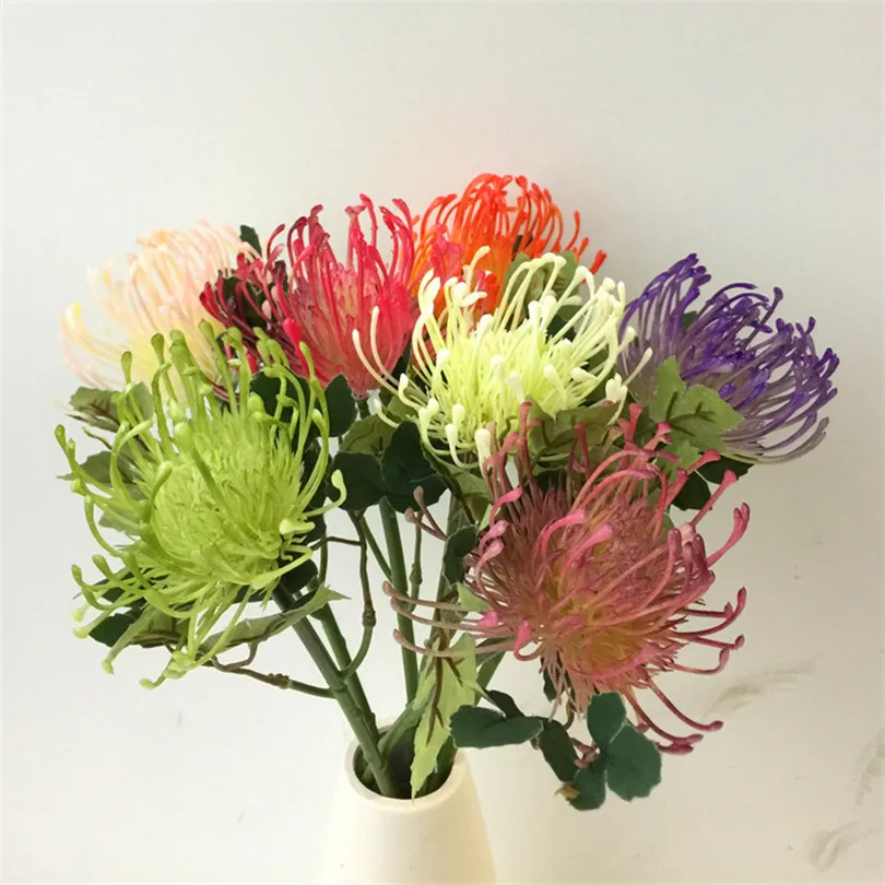 100 шт Пластиковые Одуванчики цветы одна голова/кусок Leucospermum cordifolium Искусственные