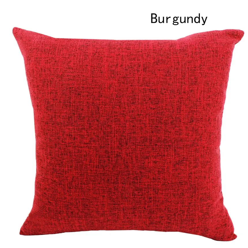 Burgundy Высококачественная однотонная наволочка для дивана 30x50/40x40/45x45/40x60/50x50/55x55/60x60 см декоративная наволочка чехол - Цвет: Burgundy
