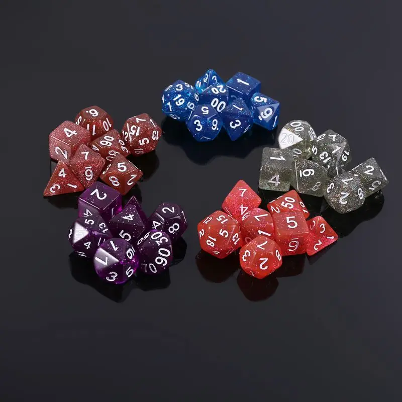 7 шт. двухсторонние кости D4 D6 D8 D10 D12 D20 подземелья и дракон D & RPG поли настольная