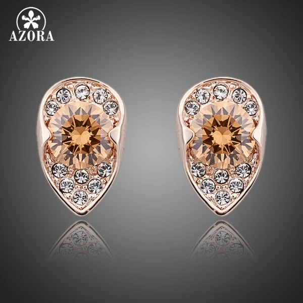 AZORA цвет розового золота уникальный дизайн с фотоэлементами TE0080|earring designs gold|stud