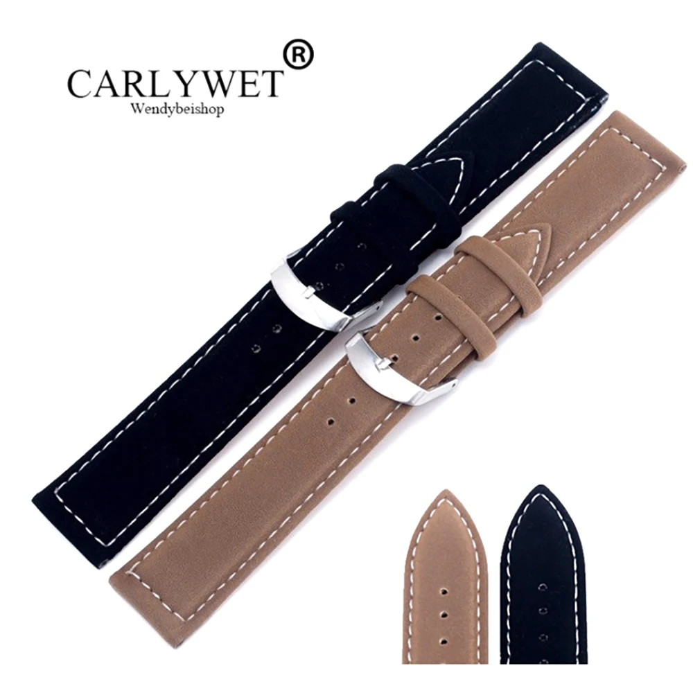 CARLYWET 18 22 мм Горячая новинка оптовая продажа Мужские Женские натуральные замшевые