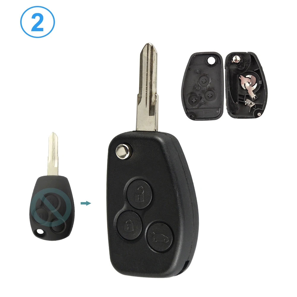 OkeyTech чехол для Renault Sandero Clio Duster Megane с 2 кнопками модифицированный автомобильного