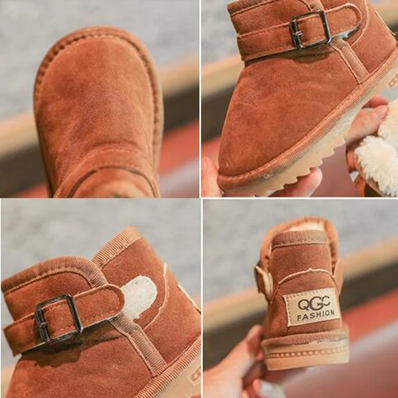 Новые зимние детские снегоступы модные противоскользящие ботинки для маленьких девочек и мальчиков Дети