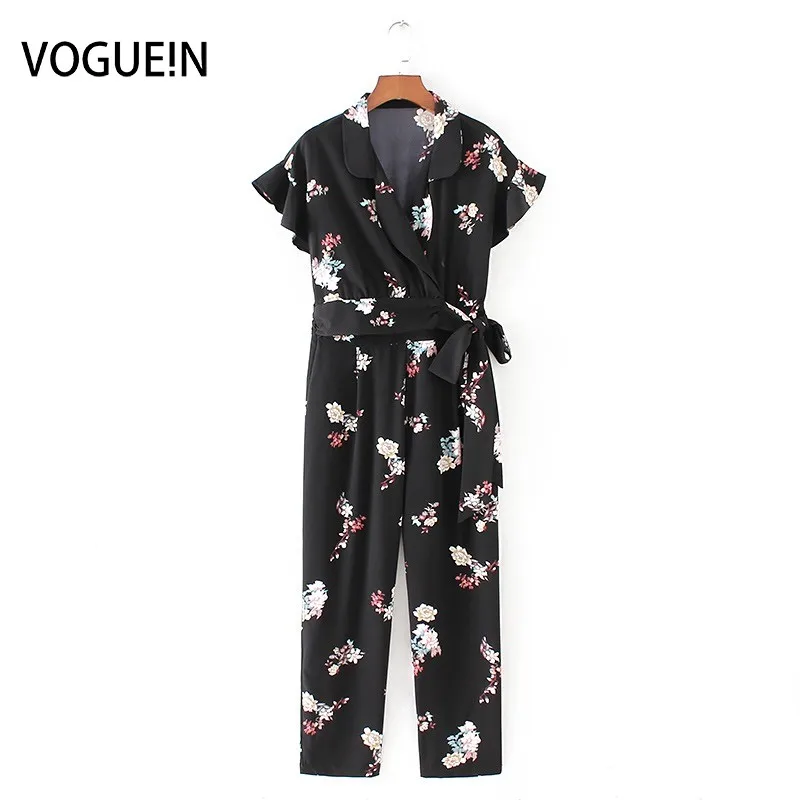 Женский Повседневный Комбинезон VOGUEIN черный комбинезон с цветочным принтом и