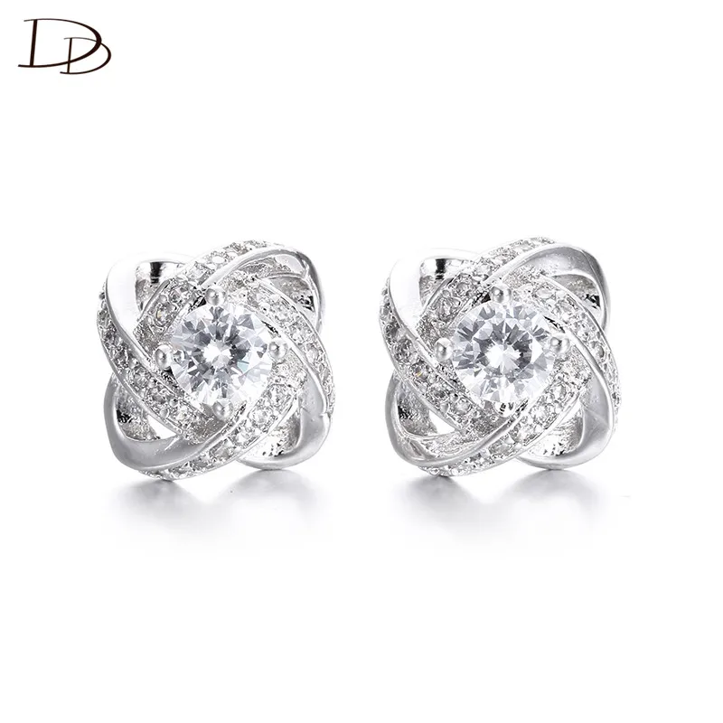 Белый цвет золотистый серьги-гвоздики для женщин ювелирные изделия девушек