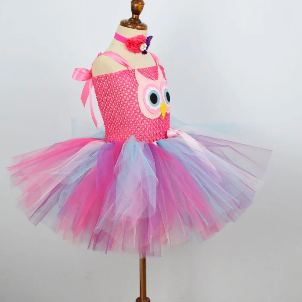 Owl Tutu Dress for Girls Baby Birthday Party Costume with Flower Headband 1st Outfit Kids Halloween 1-12Y | Детская одежда и обувь